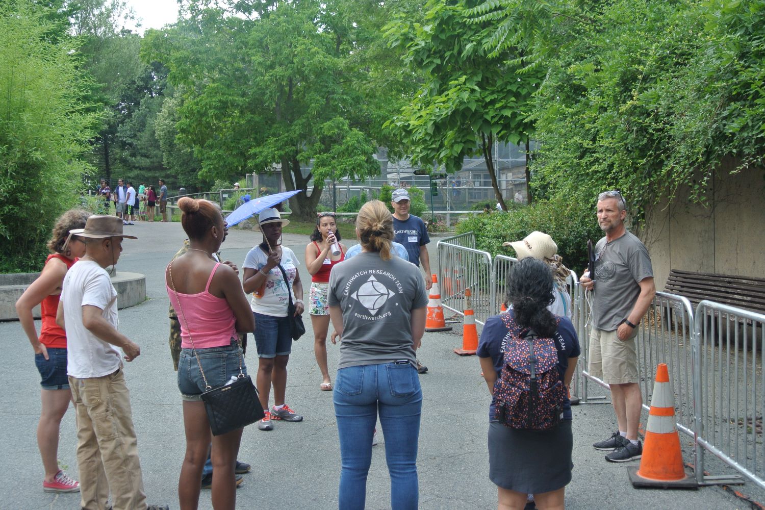 Dr. Mark Chandler showing RAIN attendees the location of the future Franklin Park Zoo Rain Garden