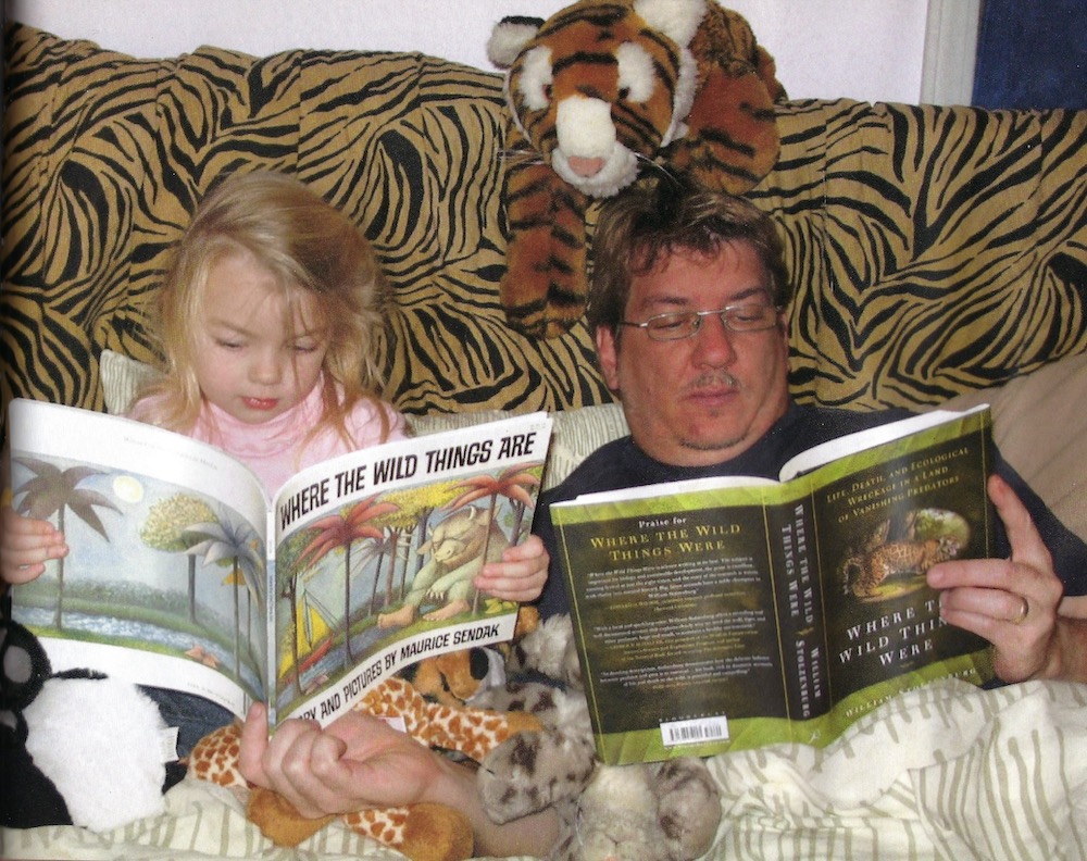 Stan Rullman and daughter reading Where the Wild Things Were and Where the Wild Things Are