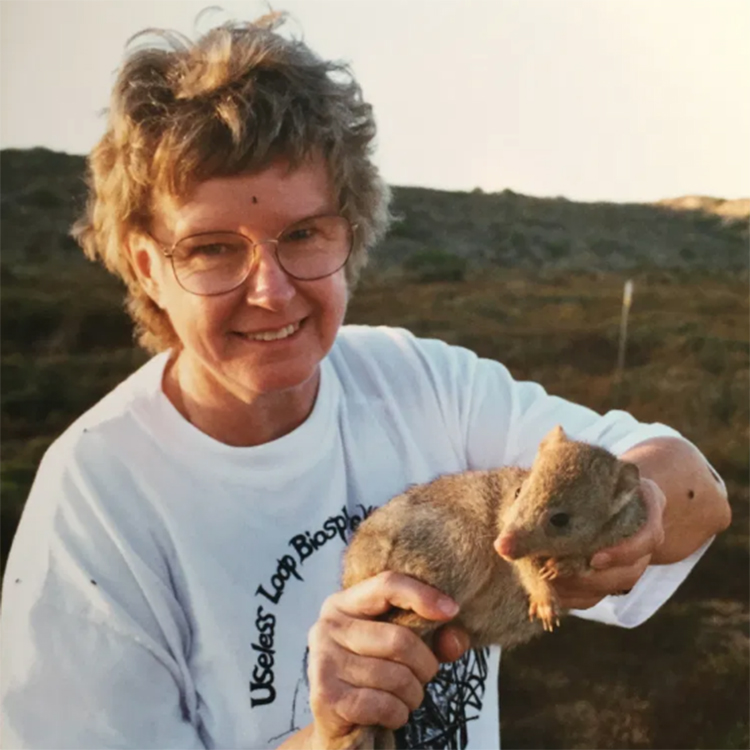 Chip’s grandmother, Pat, during an Earthwatch expedition in Australia working to protect endangered marsupials.j