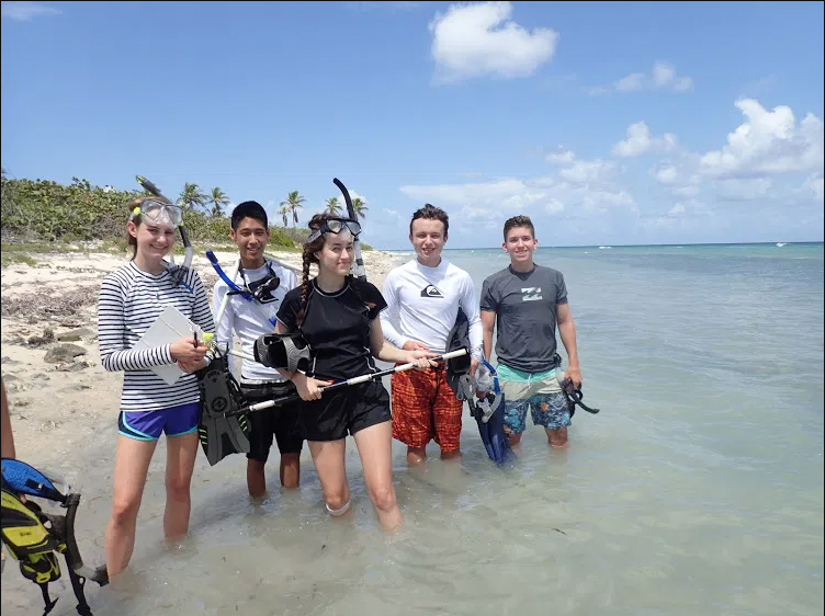 Jake and his Earthwatch team in Little Cayman.