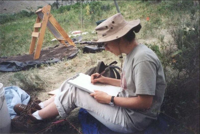 Student fellow Taormina Lepore in 2001 during the Jackson Hole Bison expedition.