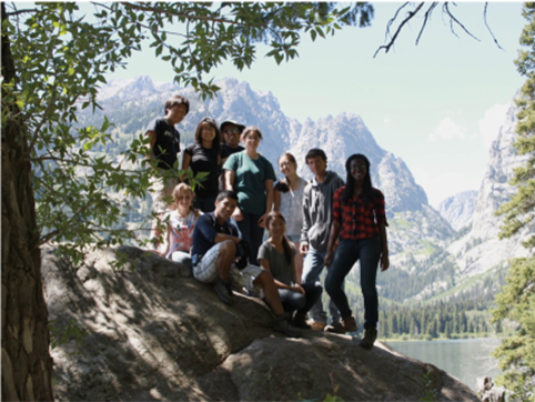 The Spirit of the Rockies LA Student Fellowship Team, a grand group in front of the Grand Tetons, July 2012. © Earthwatch