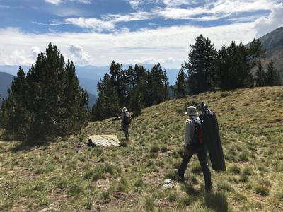 volunteers hike the pyrenees
