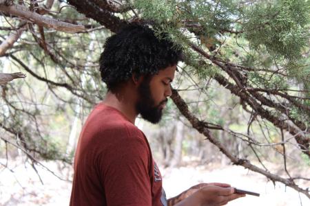 An Earthwatch volunteer collects data in Arizona (C) New Visions Charter High School for Advanced Math & Science II