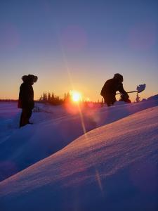 Earthwatch teams that field in the winter take snow samples and measure snowpack.