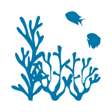 coral reef and fish icon
