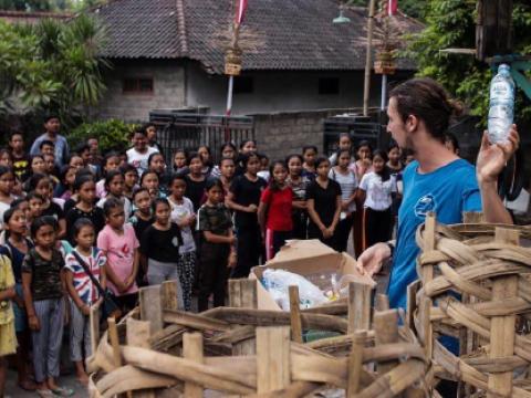 Environmental awareness and plastic recycling program: establishing a plastic recycling centre in North Bali requires doing regular classes with local school children and community groups. 